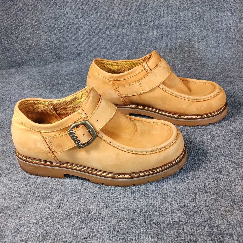 Lugz Boots Strutt Low Shoes Men Size 9 Tan Buckle Strap Moc Toe Urban Streetwear